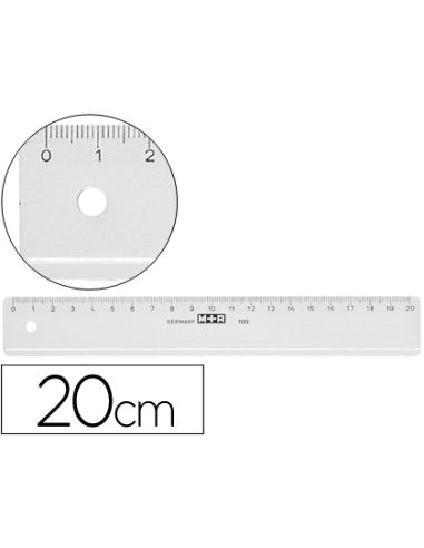 Regla M+R 20 Cm Plastico Transparente
