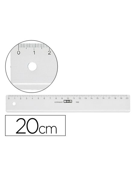 Regla M+R 20 Cm Plastico Transparente