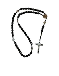 Rosario Oval Madera Cuerda Metal San Benito Negro