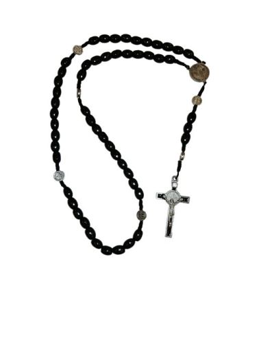 Rosario Oval Madera Cuerda Metal San Benito Negro