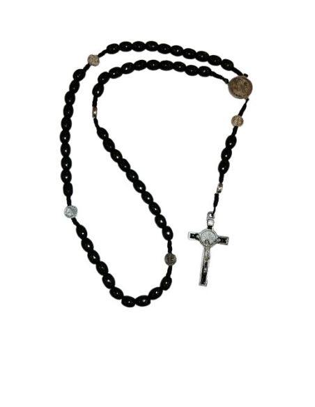 Rosario Oval Madera Cuerda Metal San Benito Negro