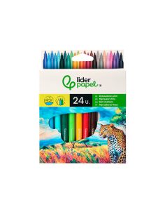Rotulador Liderpapel Slim Caja De 24 Unidades Colores Surtidos 2