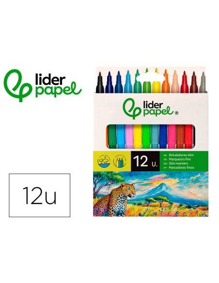 Rotulador Liderpapel Slim Caja De 12 Unidades Colores Surtidos