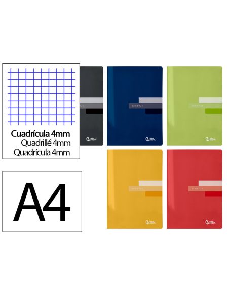 Libreta Liderpapel Scriptus A4 48 Hojas 90Gr Cuadro 4Mm Con Margen
