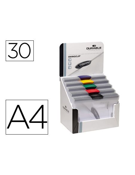 Carpeta Swingclip Dossier Pinza Lateral Y Giratoria Din A4 Capacidad 30 Hojas Colores Surtidos