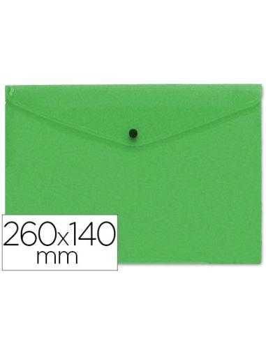 Carpeta Liderpapel Dossier Broche Polipropileno Tamaño Sobre Americano 260X140Mm Verde Translucido