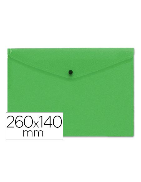 Carpeta Liderpapel Dossier Broche Polipropileno Tamaño Sobre Americano 260X140Mm Verde Translucido