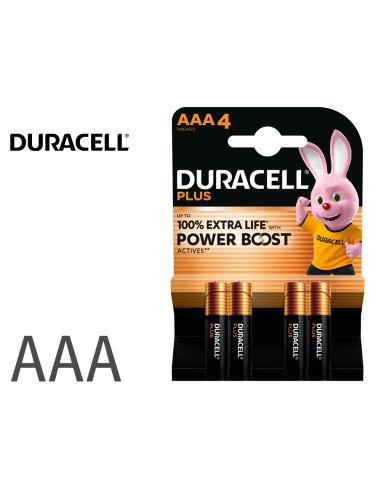 Pila Duracell Alcalina Plus Aaa Power Boost Blister De 4 Ud