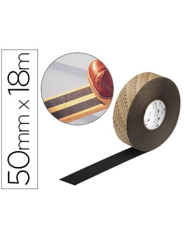 Cinta Antideslizante 3M Soporte De Vinilo Adhesivo + Abrasivo 18Mt X 50 Mm