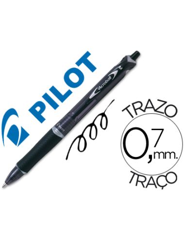 Boligrafo Negro Pilot Acroball Tinta Aceite Punta De Bola De 1,0Mm Retractil
