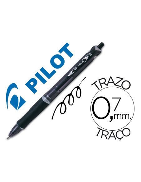Boligrafo Negro Pilot Acroball Tinta Aceite Punta De Bola De 1,0Mm Retractil