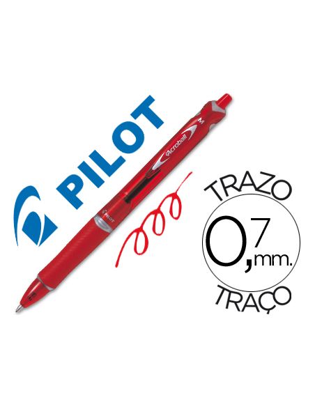 Boligrafo Rojo Pilot Acroball Tinta Aceite Punta De Bola De 1,0Mm Retractil