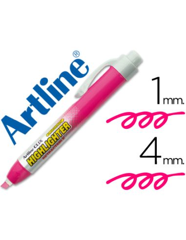Rotulador Artline Clix Fluorescente Ek-63 Rosa Punta Biselada 4 Mm