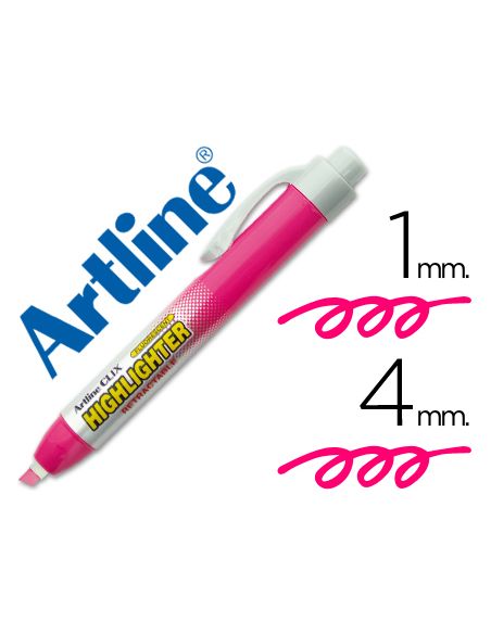 Rotulador Artline Clix Fluorescente Ek-63 Rosa Punta Biselada 4 Mm