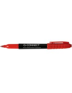 Rotulador Q-Connect Para Cd/Dvd Punta Fibra Permanente Rojo Punta Redonda 1 Mm 2