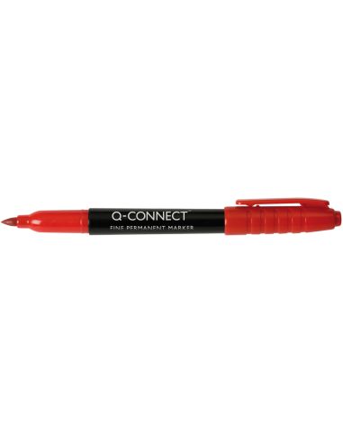 Rotulador Q-Connect Para Cd/Dvd Punta Fibra Permanente Rojo Punta Redonda 1 Mm