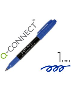 Rotulador Q-Connect Para Cd/Dvd Punta Fibra Permanente Azul Punta Redonda 1 Mm