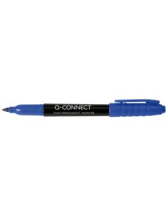 Rotulador Q-Connect Para Cd/Dvd Punta Fibra Permanente Azul Punta Redonda 1 Mm 2