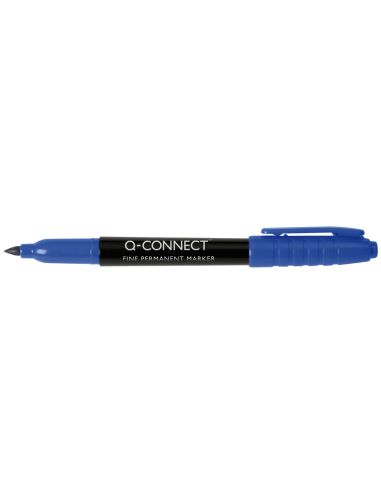 Rotulador Q-Connect Para Cd/Dvd Punta Fibra Permanente Azul Punta Redonda 1 Mm