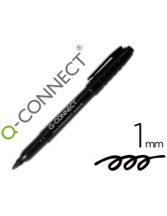 Rotulador Q-Connect Para Cd/Dvd Punta Fibra Permanente Negro Punta Redonda 1 Mm