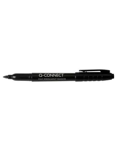 Rotulador Q-Connect Para Cd/Dvd Punta Fibra Permanente Negro Punta Redonda 1 Mm