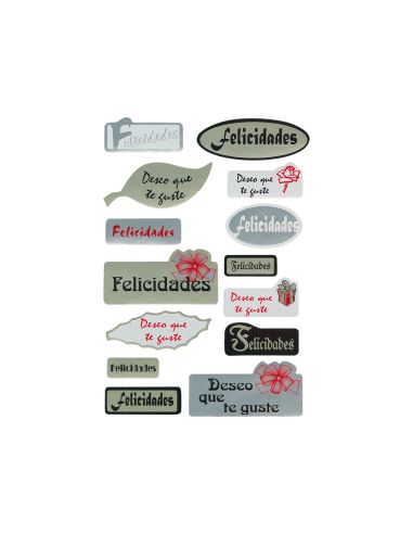 Etiqueta Liderpapel Adhesiva Felicidades / Deseo Que Te Guste Sobre De 70 Unidades