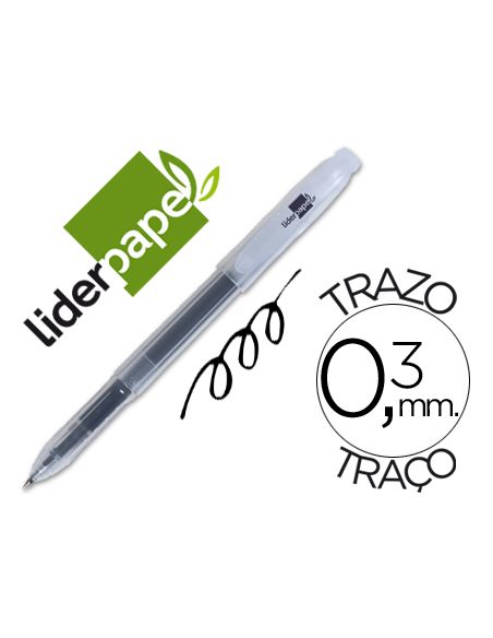 Boligrafo Liderpapel Super Gel Punta 0,5 Mm Negro
