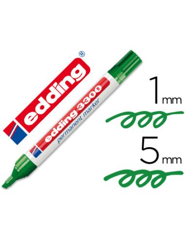 Rotulador Edding Marcador 3300 N.4 Verde Punta Biselada Recargable