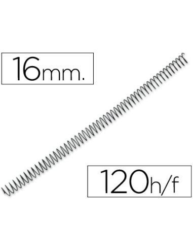 Espiral Metalico Yosan Negro Paso 64 5:1 16 Mm Calibre 1,20 Mm