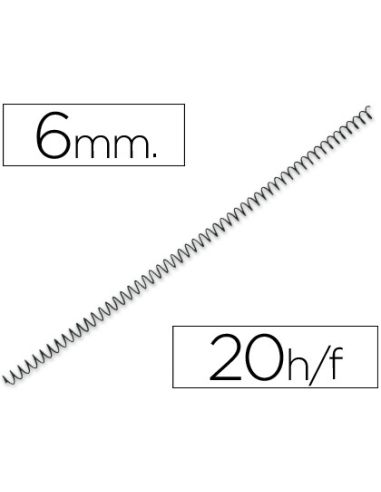 Espiral Metalico Yosan Negro Paso 64 5:1 6 Mm Calibre 1,00 Mm