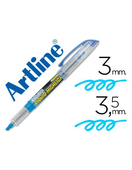 Rotulador Artline Fluorescente Ek-640 Azul Punta Biselada