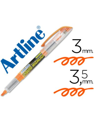 Rotulador Artline Fluorescente Ek-640 Naranja Punta Biselada