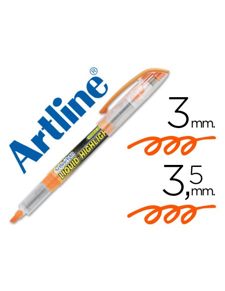 Rotulador Artline Fluorescente Ek-640 Naranja Punta Biselada