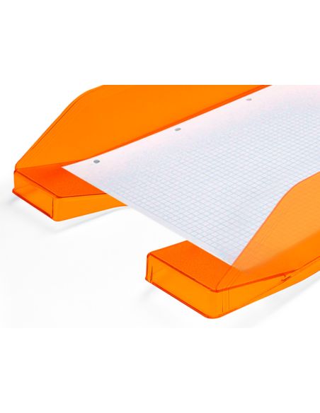 Bandeja Sobremesa Plastico Q-Connect Naranja Transparente 240X70X340 Mm