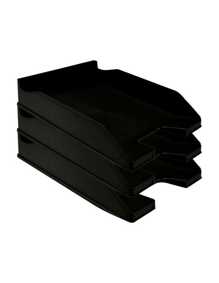 Bandeja Sobremesa Plastico Q-Connect Negro Opaco 100% Reciclado 240X70X340 Mm