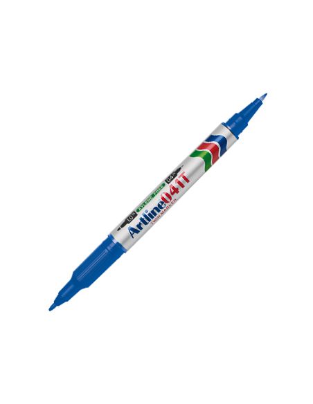 Rotulador Artline Marcador Permanente Ek-041T Azul Doble Punta 0.4 Y 1.0 Mm