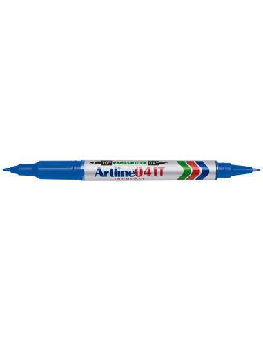 Rotulador Artline Marcador Permanente Ek-041T Azul Doble Punta 0.4 Y 1.0 Mm