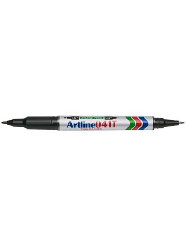 Rotulador Artline Marcador Permanente Ek-041T Negro Doble Punta 0,4 Y 1,0 Mm