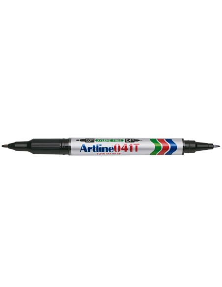 Rotulador Artline Marcador Permanente Ek-041T Negro Doble Punta 0,4 Y 1,0 Mm