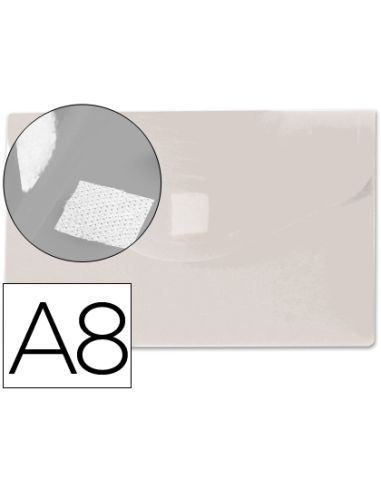 Carpeta Liderpapel Dossier Broche Polipropileno Din A8 Incolora Con Cierre De Velcro