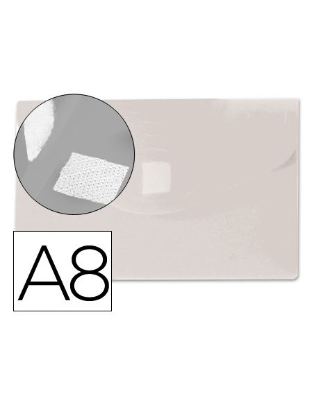 Carpeta Liderpapel Dossier Broche Polipropileno Din A8 Incolora Con Cierre De Velcro
