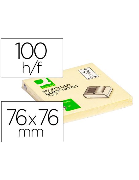 Bloc De Notas Adhesivas Quita Y Pon Q-Connect 76X76 Mm Zig-Zag