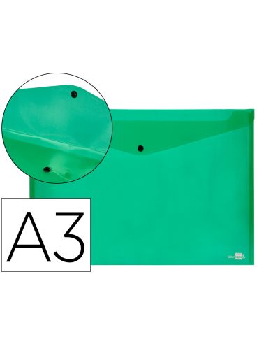 Carpeta Liderpapel Dossier Broche 44243 Polipropileno Din A3 Verde Translucido