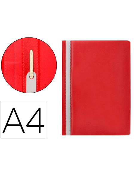 Carpeta Dossier Fastener Plastico Q-Connect Din A4 Roja