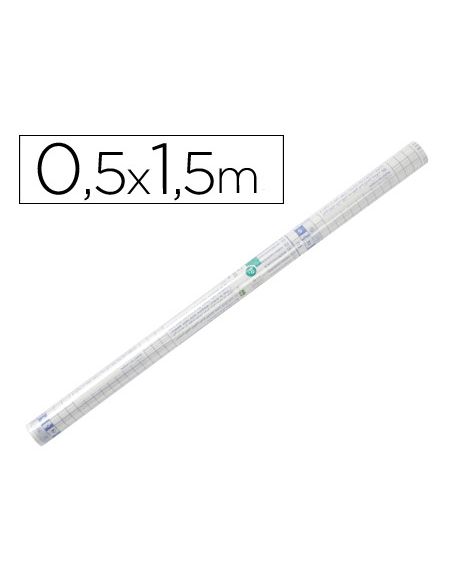 Rollo Plastico Adhesivo Liderpapel 0,50X1,50 Mt 80 Micras Forralibros Removible