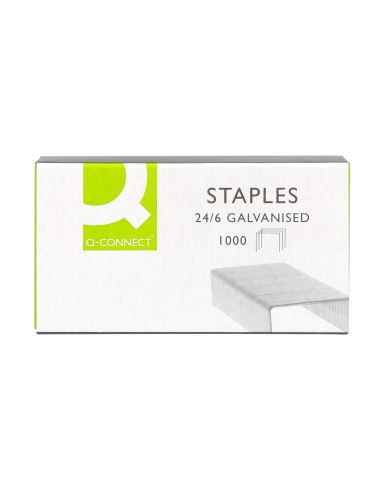 Grapas Q-Connect Nº 22/6 24/6 Galvanizadas Caja De 1000 Unidades