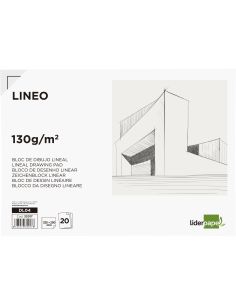 Bloc Dibujo Liderpapel Lineal Encolado 230X325Mm 20 Hojas 130 Gr/M2 Con Recuadro 2