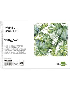 Bloc Dibujo Liderpapel Artistico Espiral 230X325Mm 20 Hojas 130G/M2 Sin Recuadro 2 Taladros Perforado 2