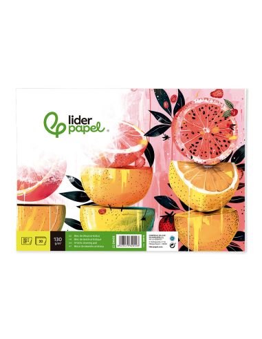 Bloc Dibujo Liderpapel Artistico Encolado 230X325Mm 20 Hojas 130G/M2 Sin Recuadro