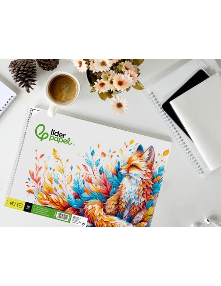 Bloc Dibujo Liderpapel Escolar Espiral 230X325Mm 20 Hojas 90 Gr/M2 Con Recuadro